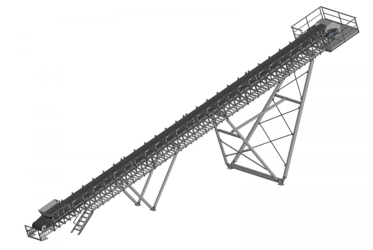 Ленточный конвейер для сыпучих материалов